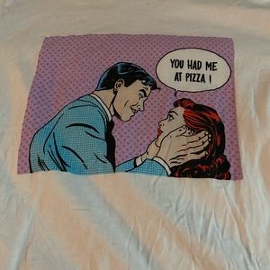 Pizza comic themed t-shirt